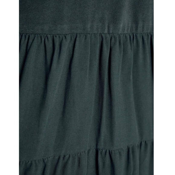 NWT Zara 100% Cotton Gray Green Ruffled Dress - Picture 5 of 7